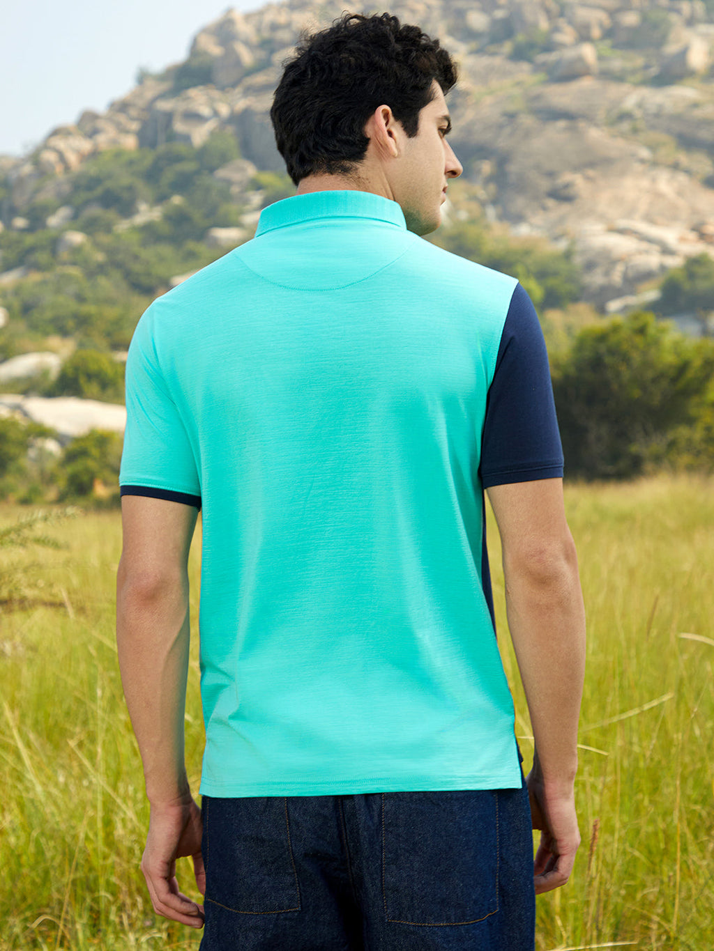 Panel-Block Polo Shirt