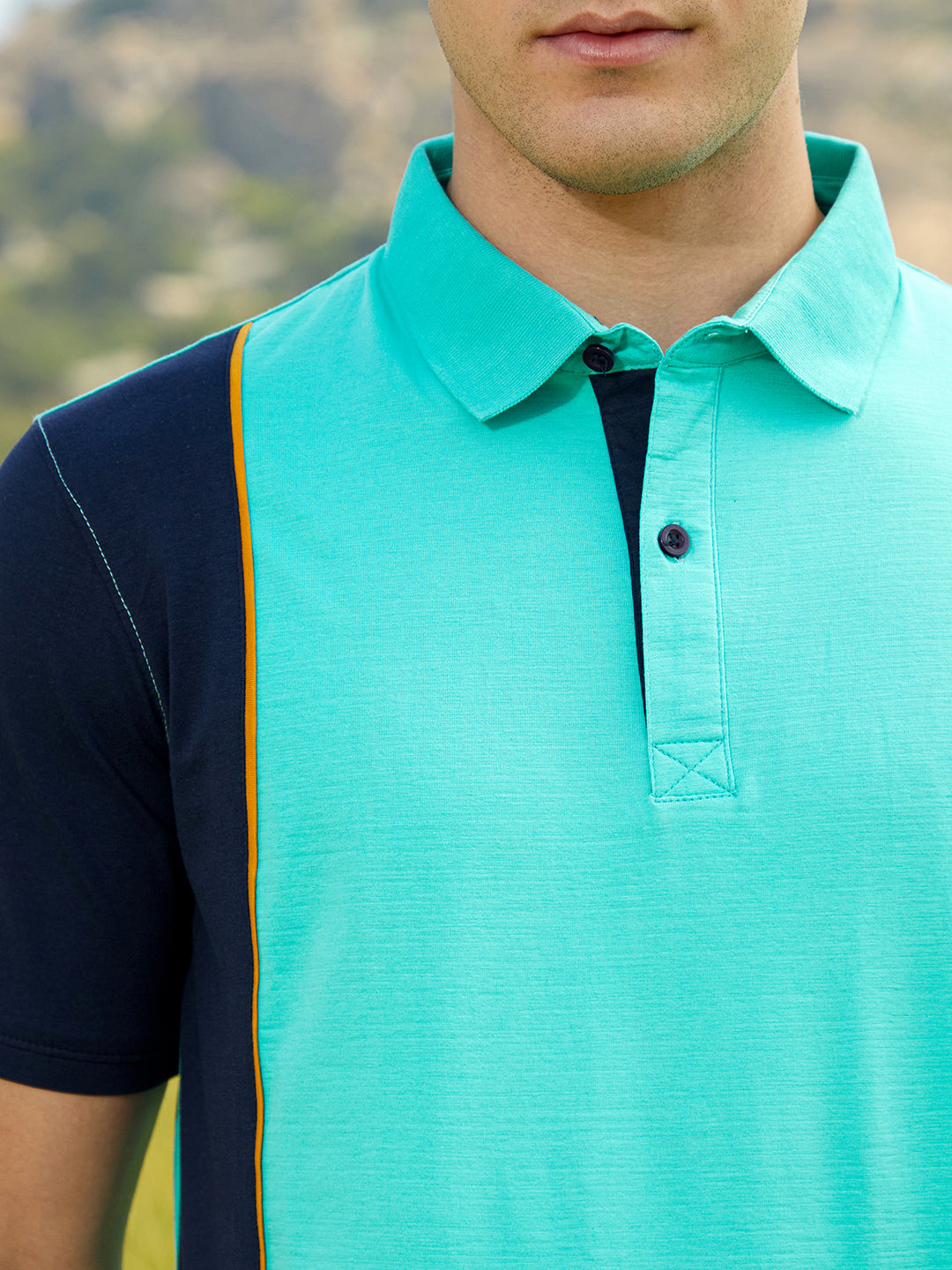 Panel-Block Polo Shirt