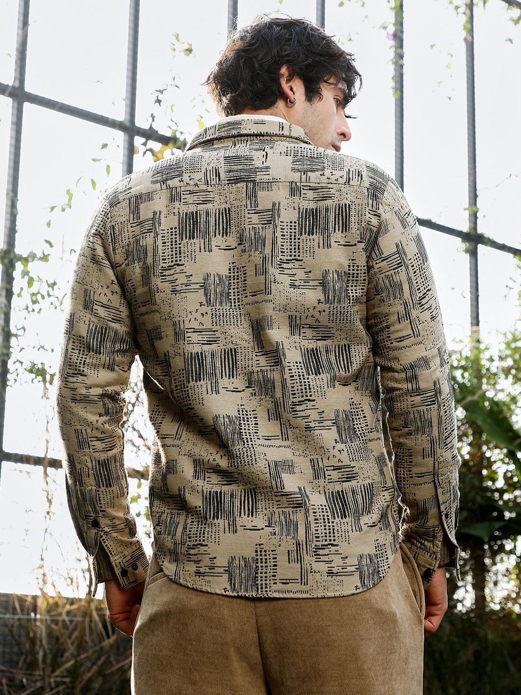 Scratch-Jacquard Utility Shirt