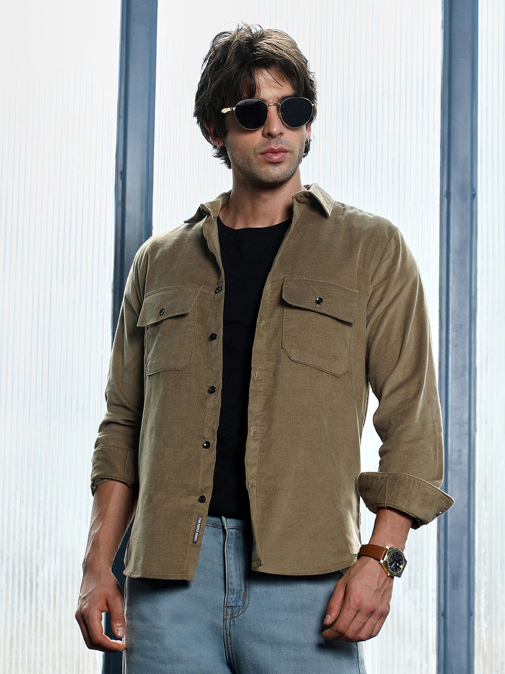 Solid-Brushed Utility Shirt