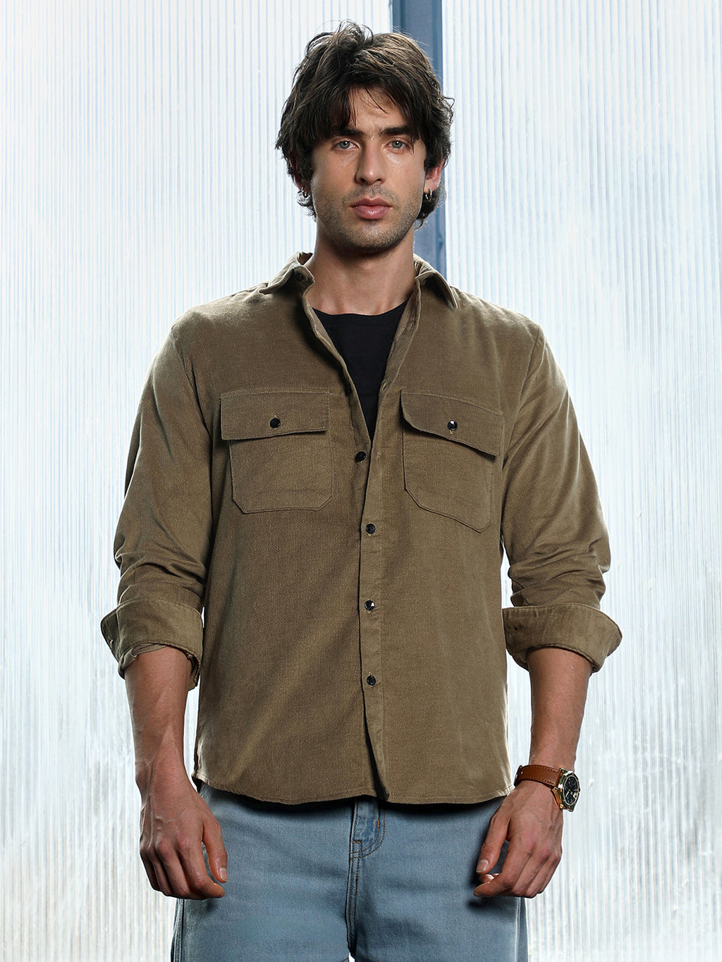 Solid-Brushed Utility Shirt