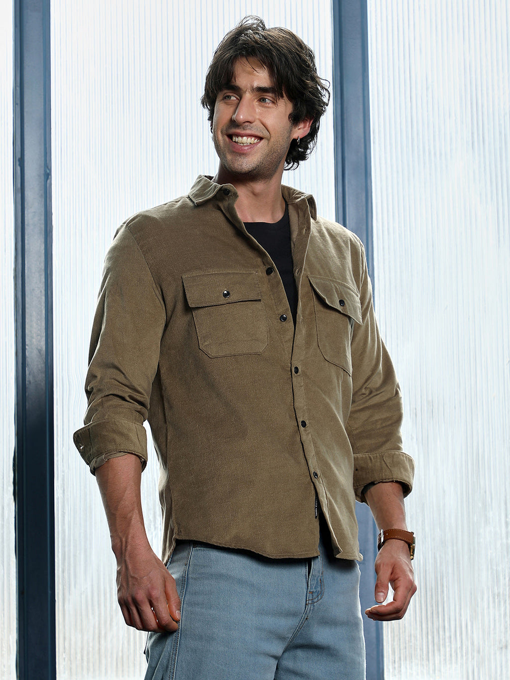 Solid-Brushed Utility Shirt