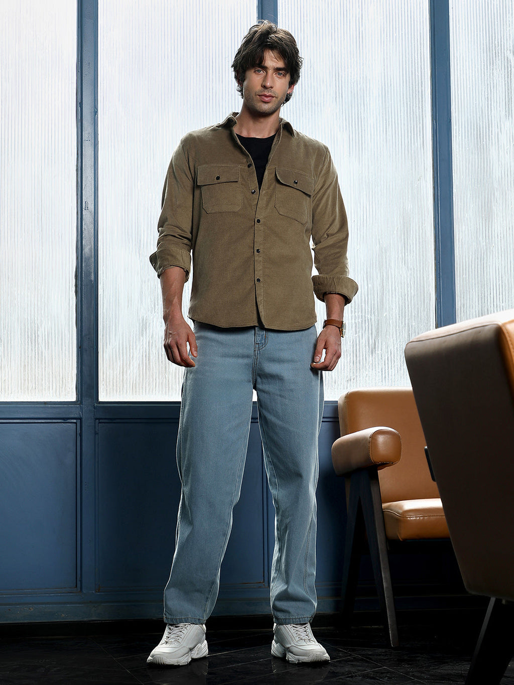 Solid-Brushed Utility Shirt