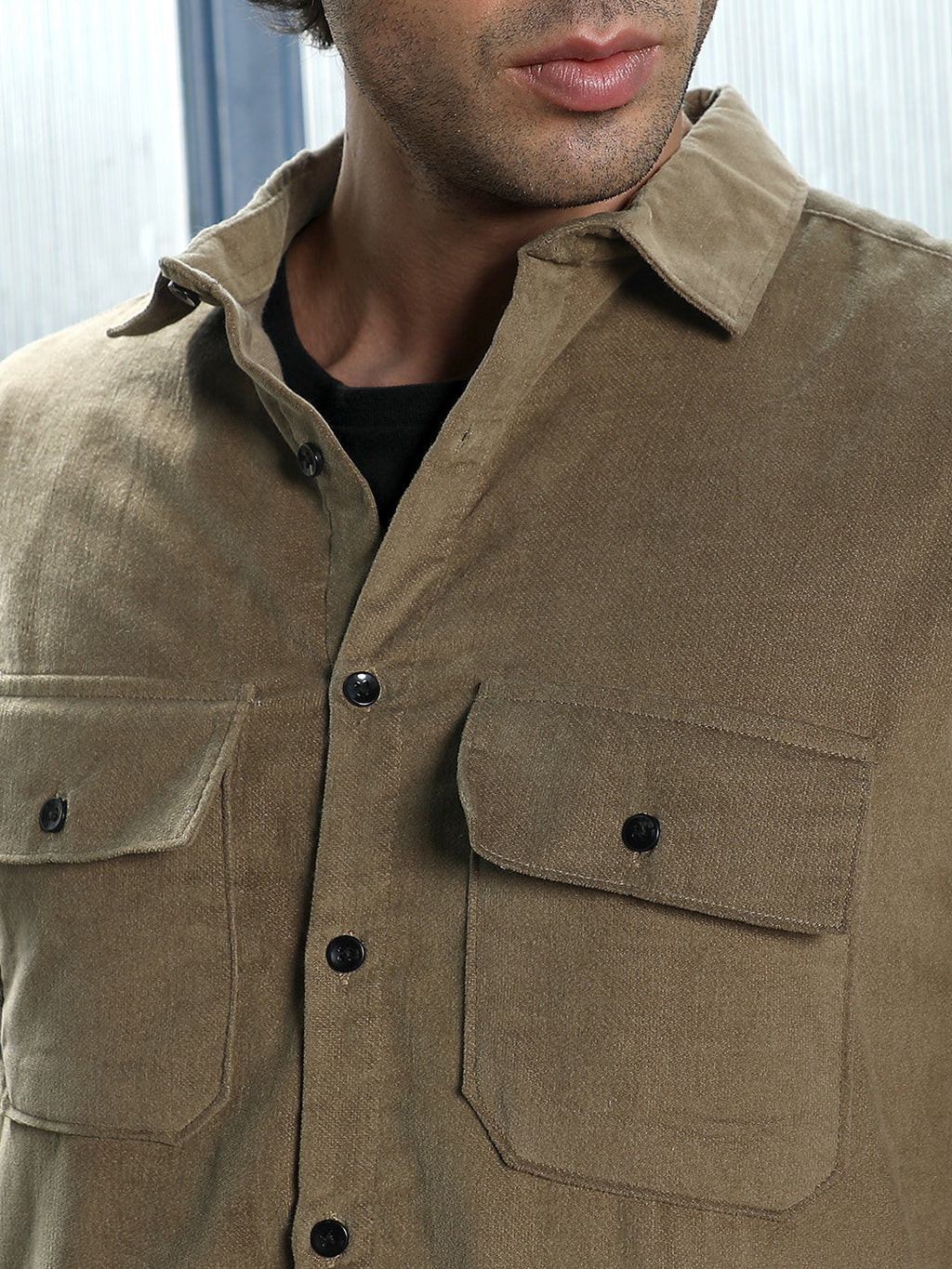 Solid-Brushed Utility Shirt