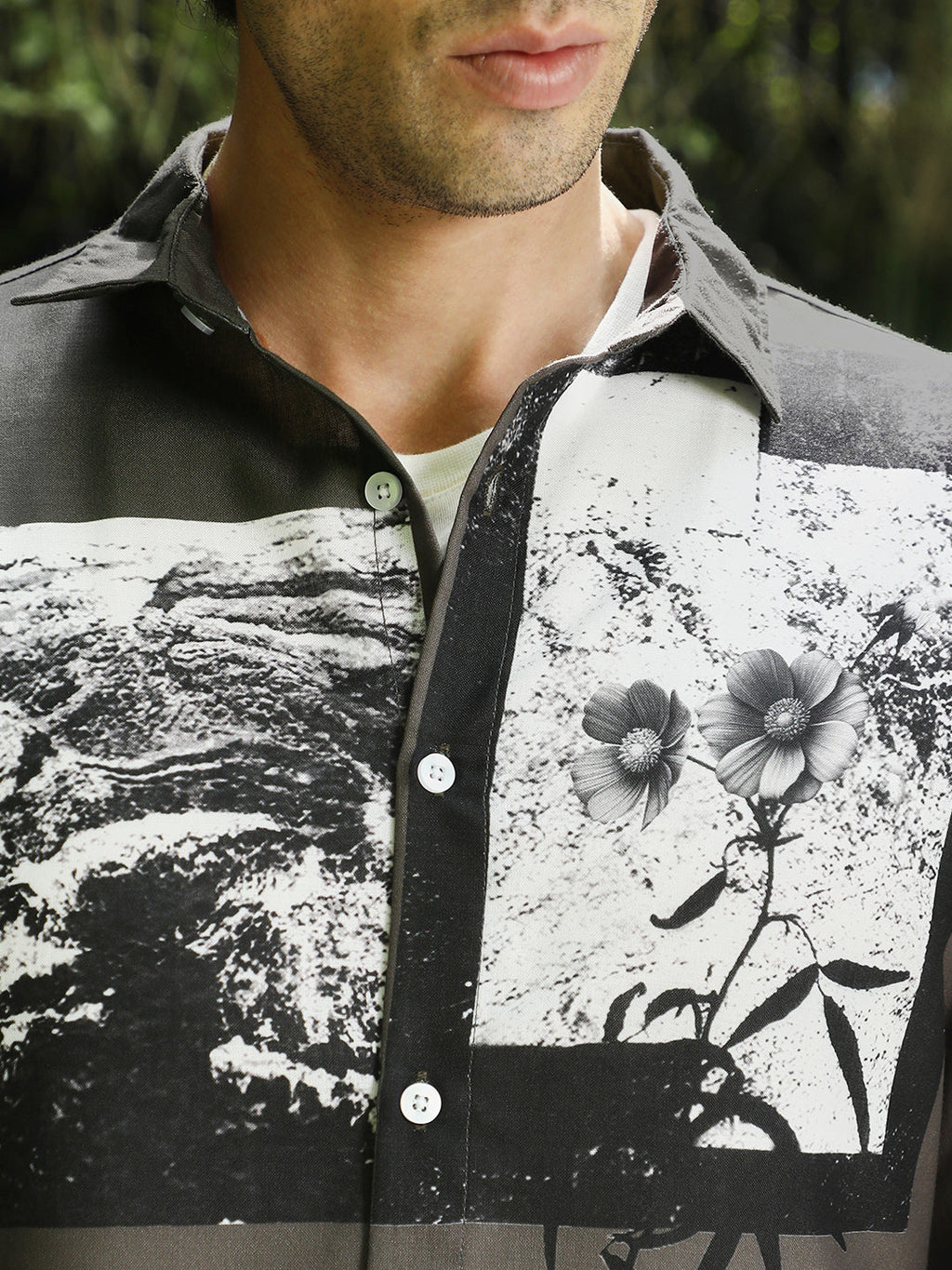 Oceanic-Flora Imprint Shirt