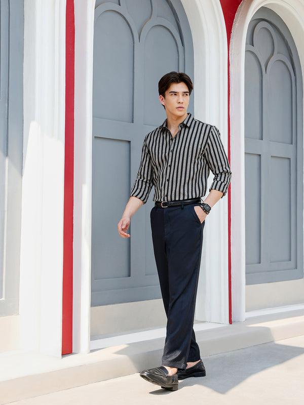 Men's Shirt Poly Cotton Yarn Dyed Stripes