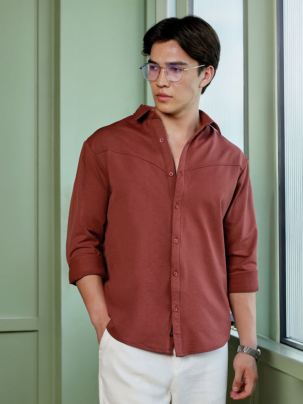 Men's Rust Solid Shirt