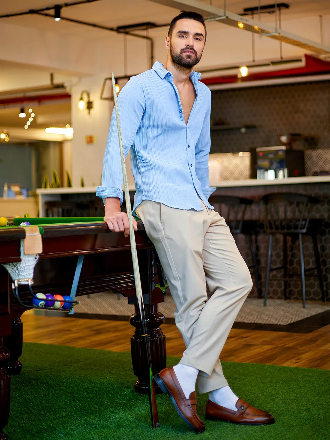 Self-Design Striped Shirt