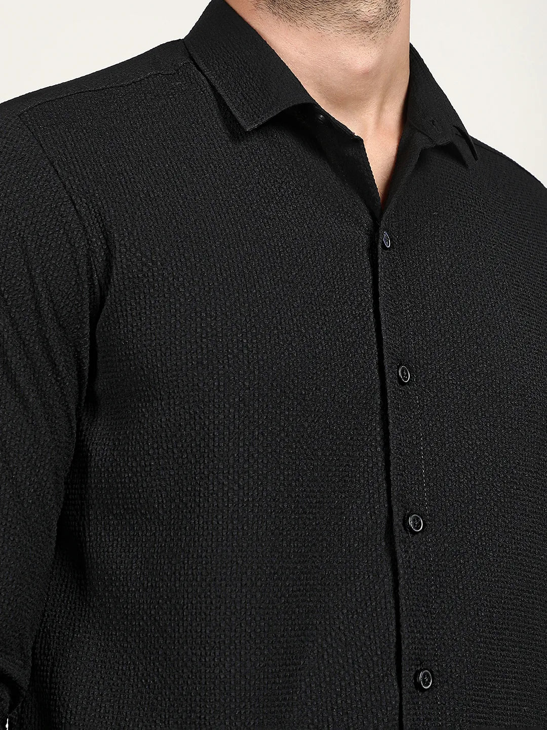 Embossed Micro Check Shirt