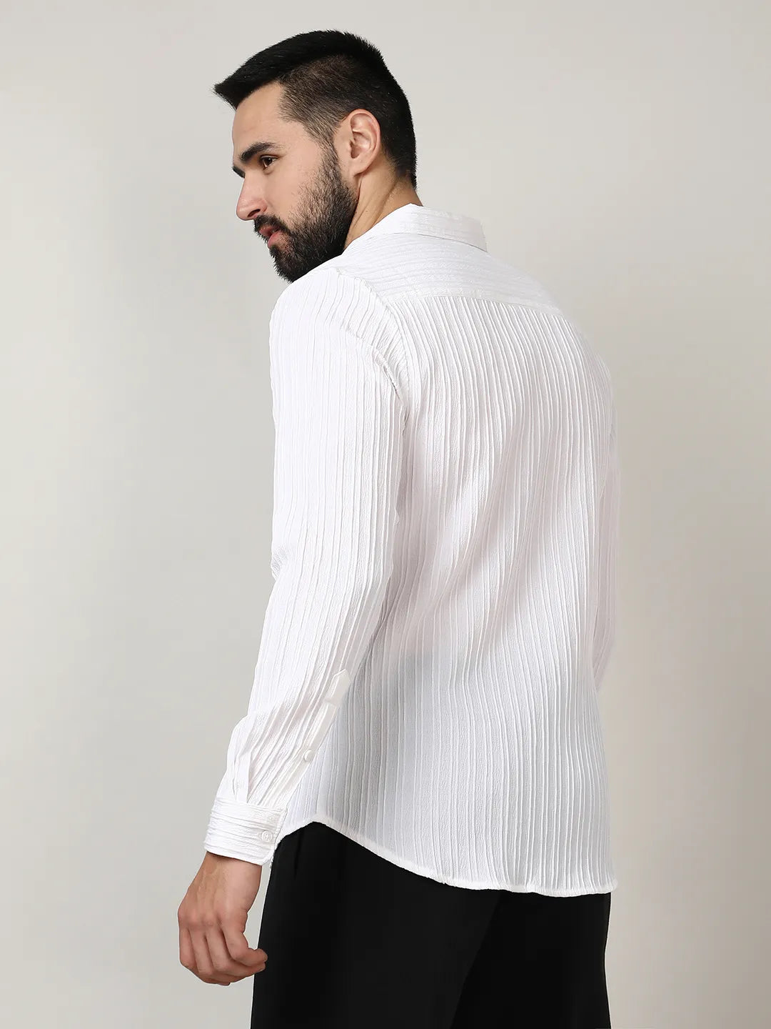Self-Design Striped Shirt