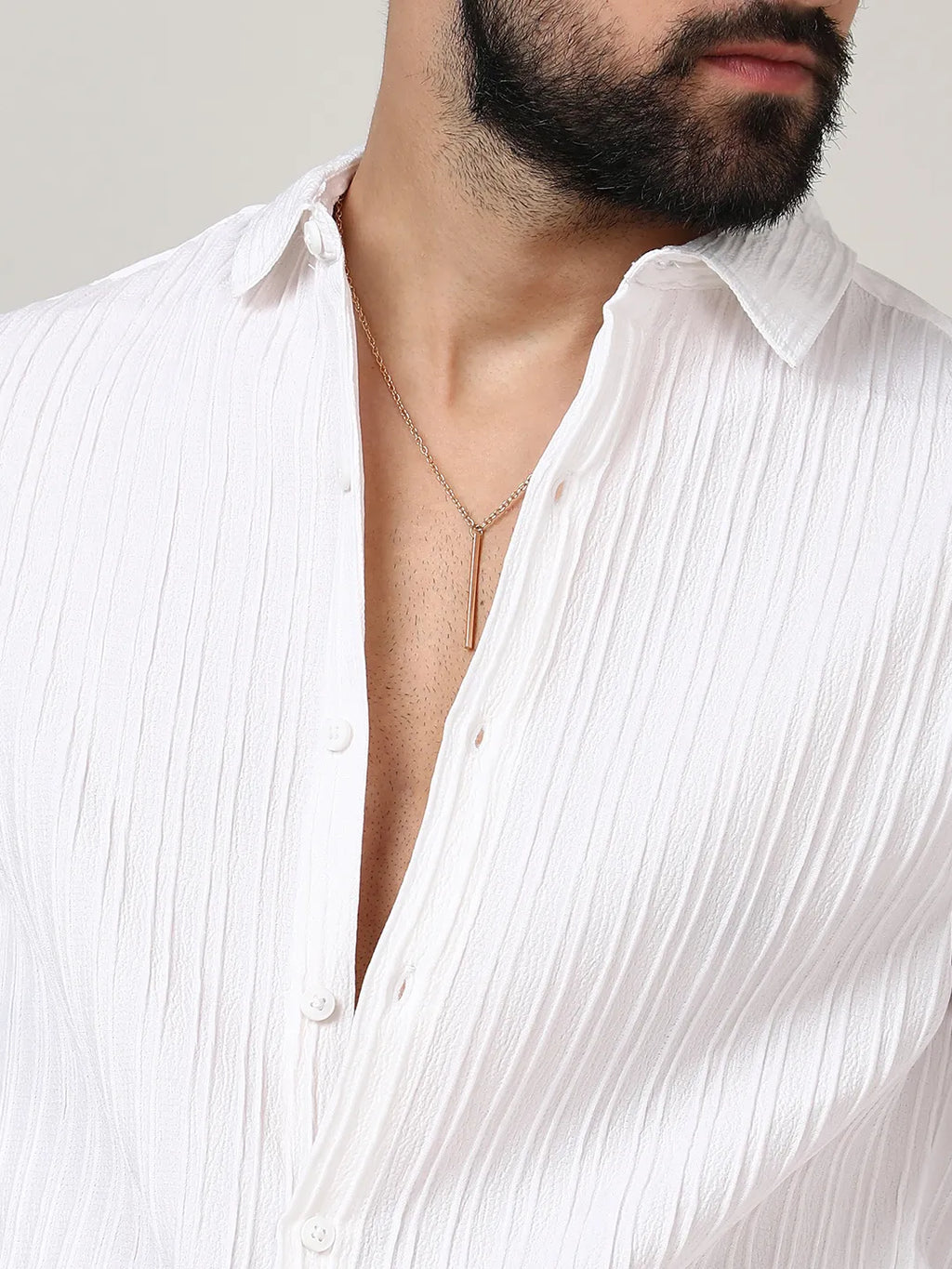 Self-Design Striped Shirt