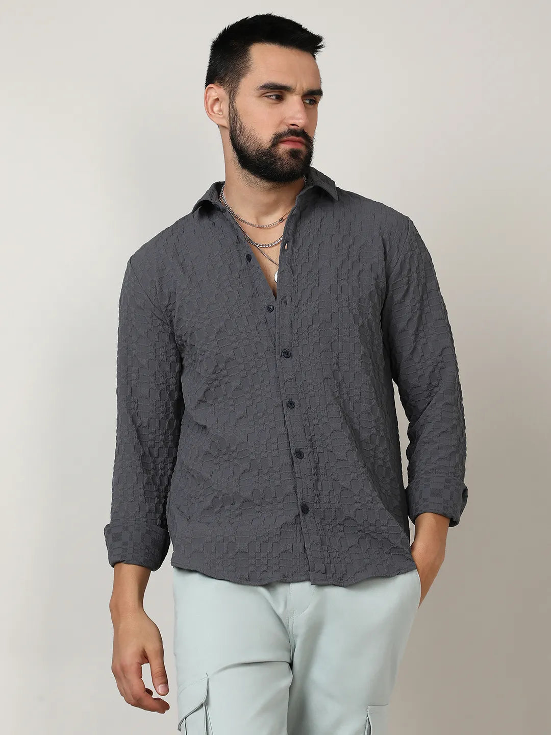 Embossed Geometric Shirt