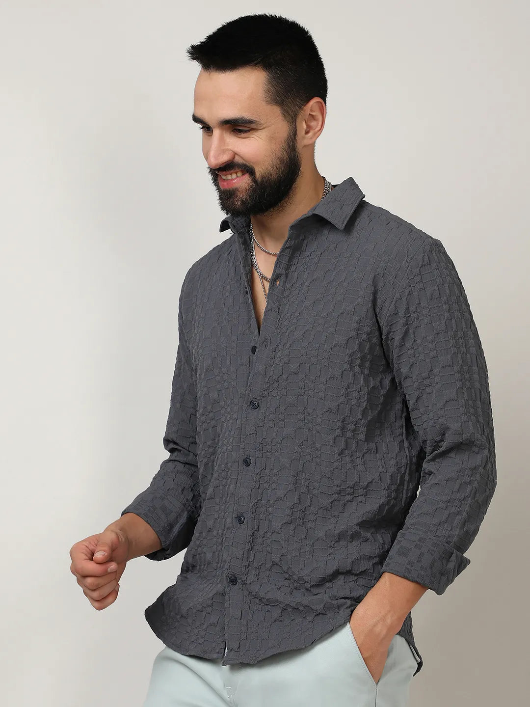 Embossed Geometric Shirt