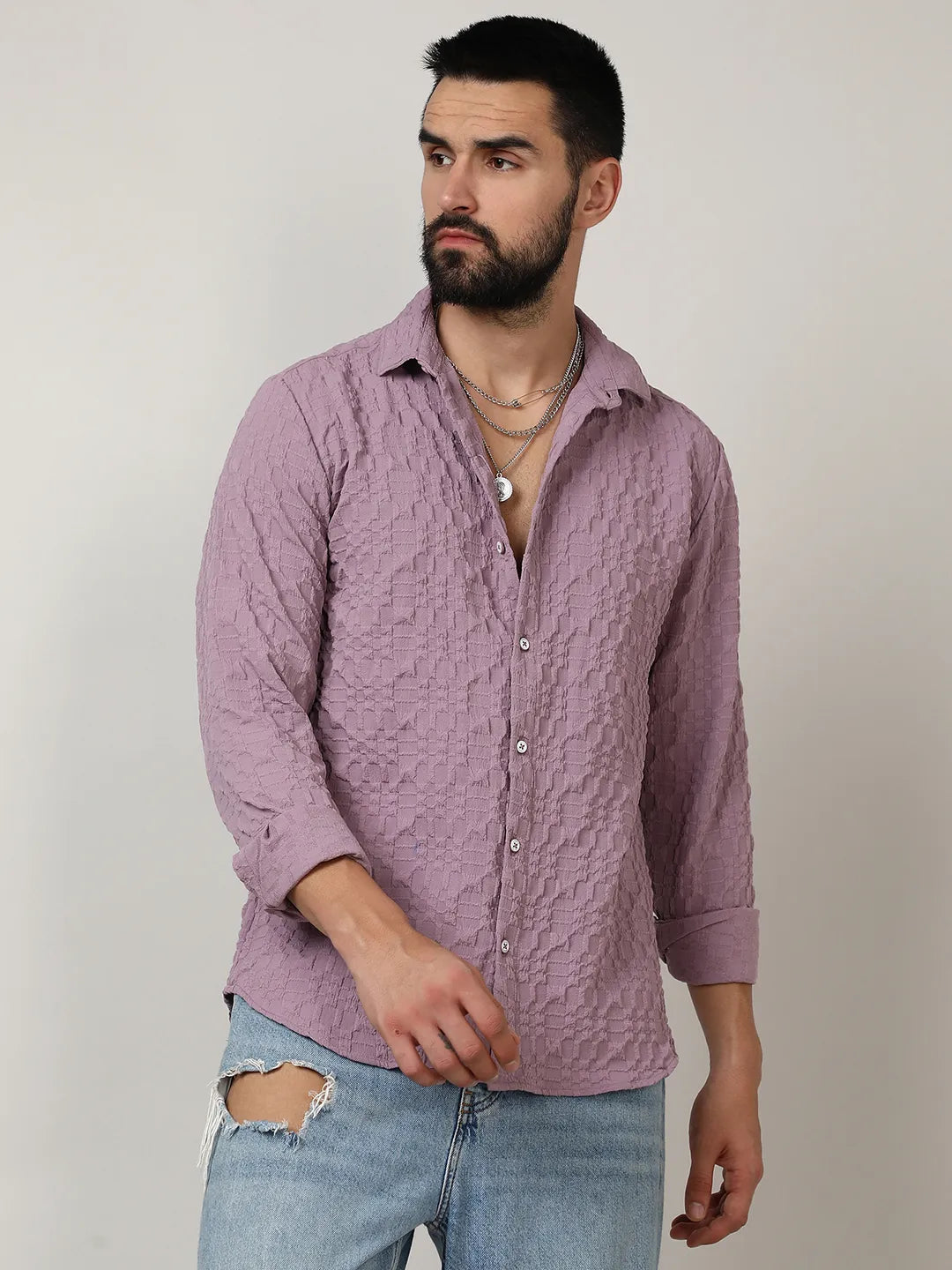 Embossed Geometric Shirt