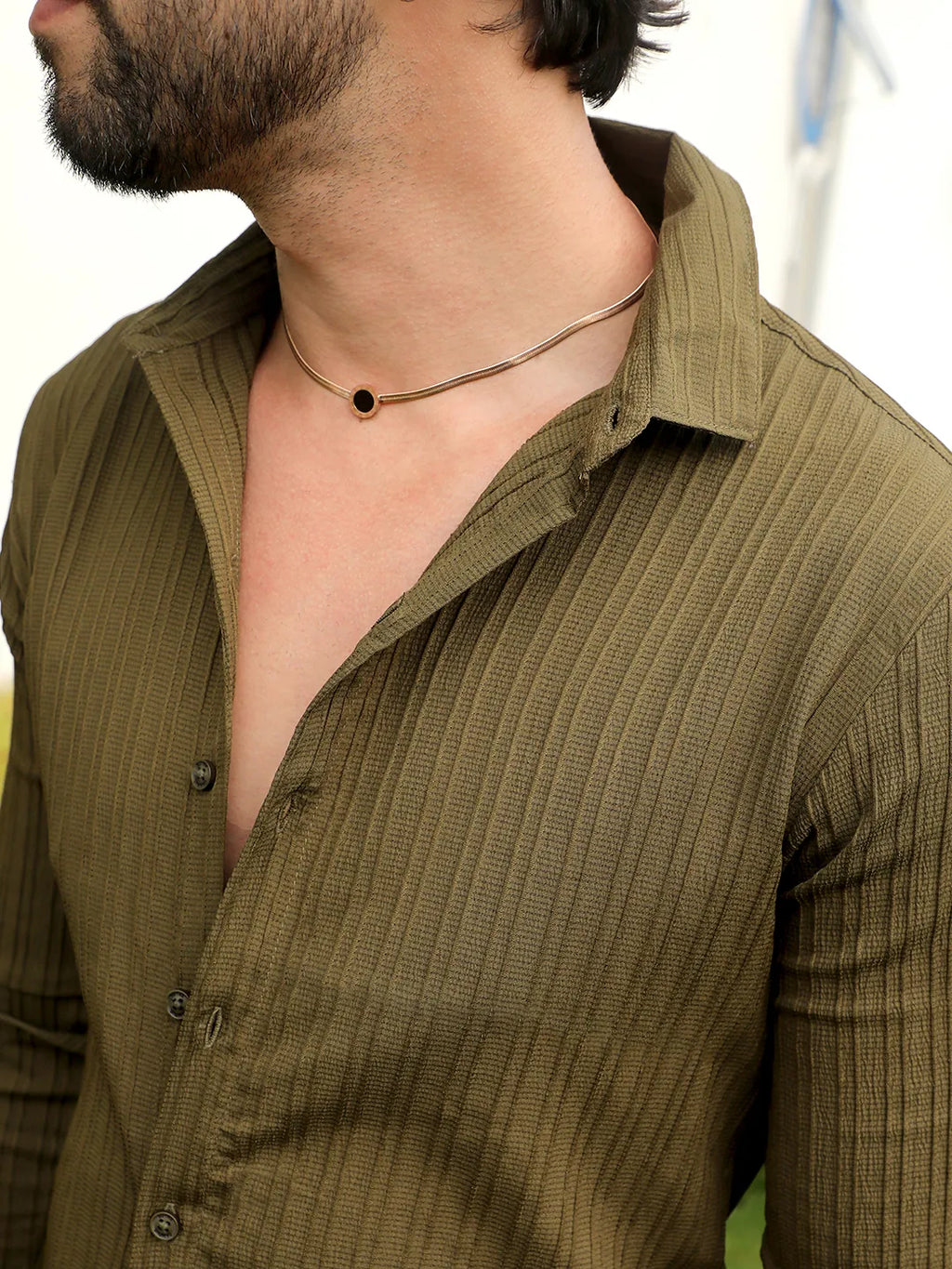 Self-Design Striped Shirt