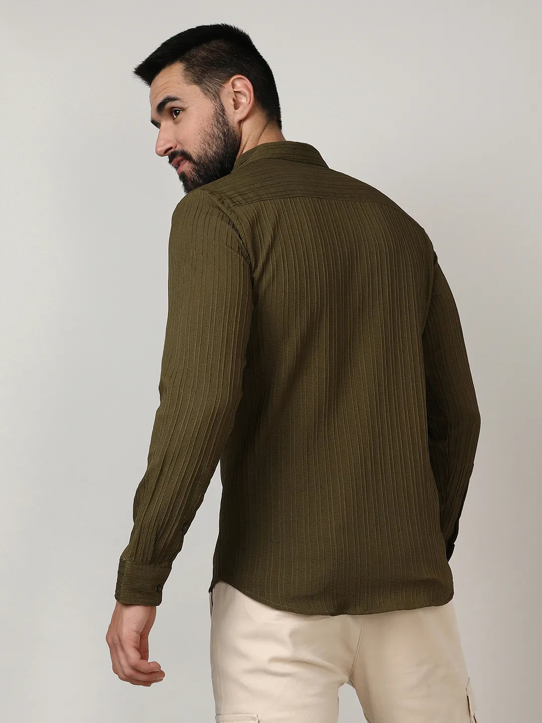 Self-Design Striped Shirt