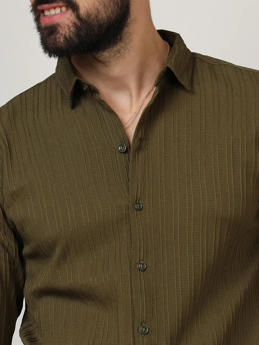 Self-Design Striped Shirt