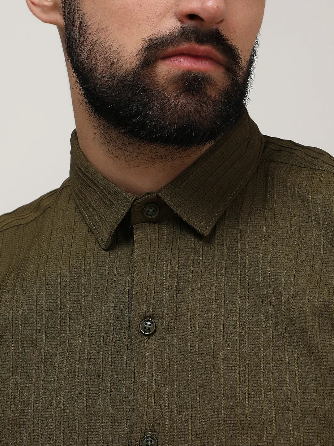 Self-Design Striped Shirt