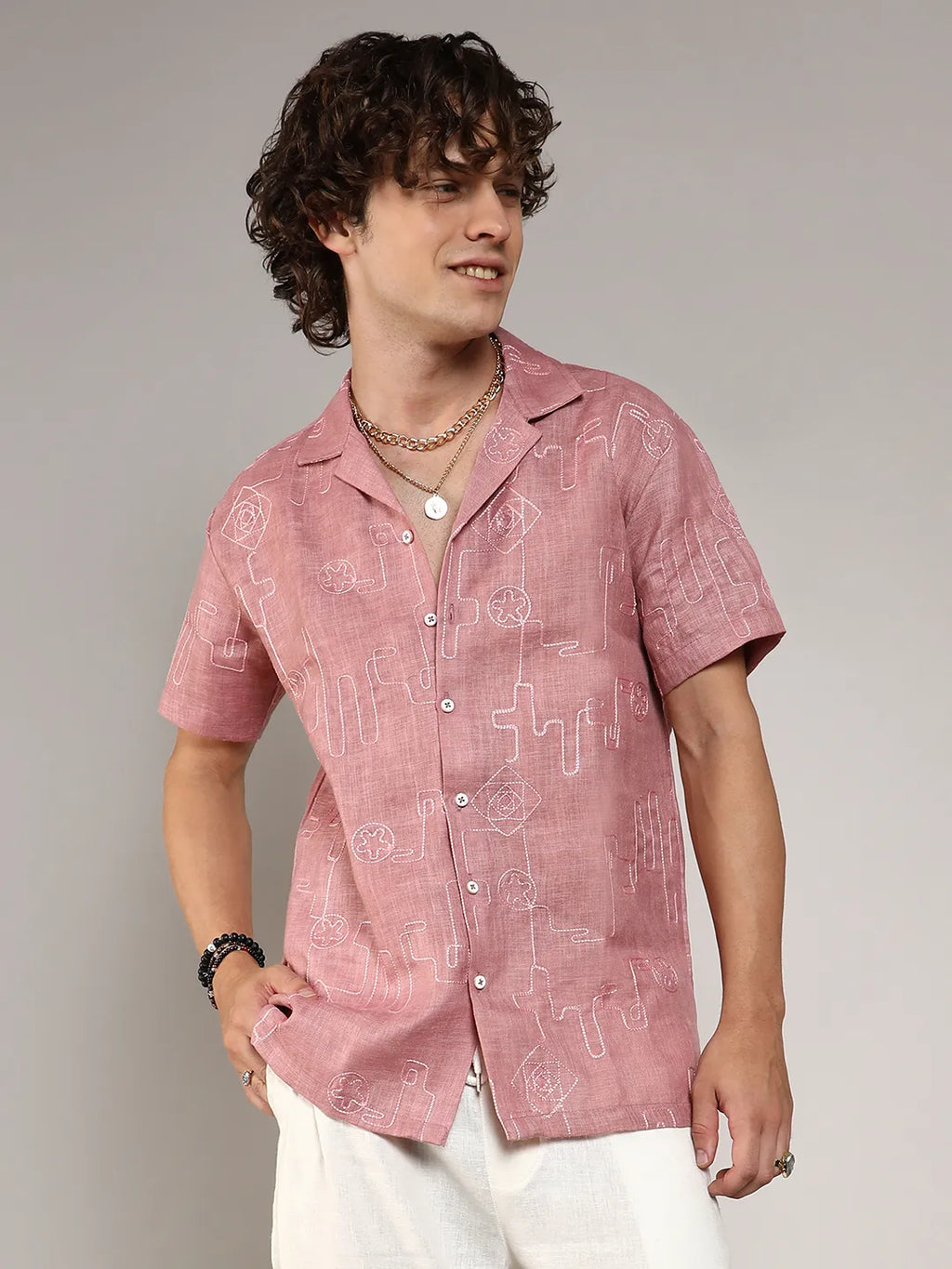 Embroidered One-Lined Shirt