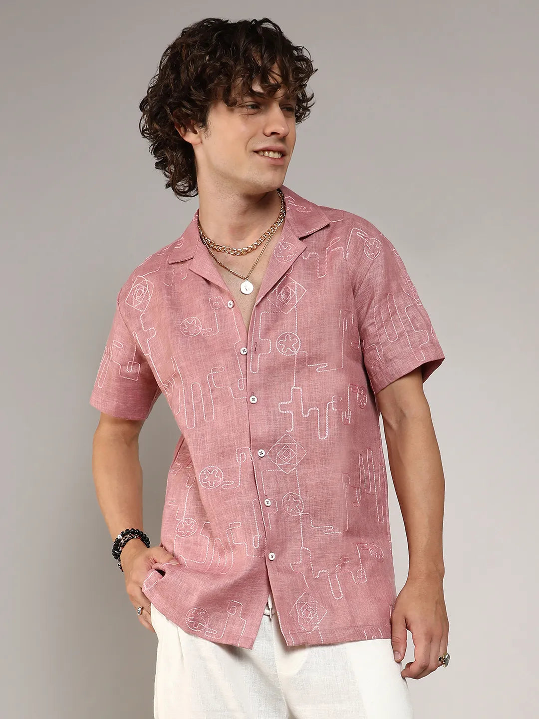 Embroidered One-Lined Shirt