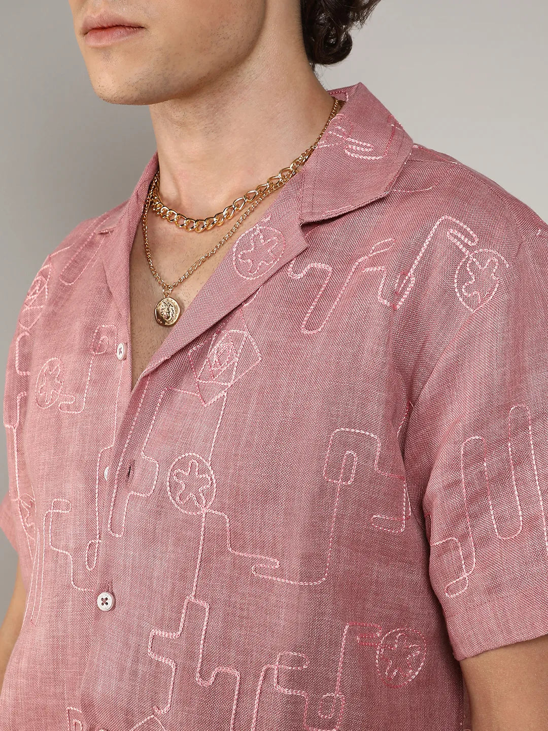 Embroidered One-Lined Shirt