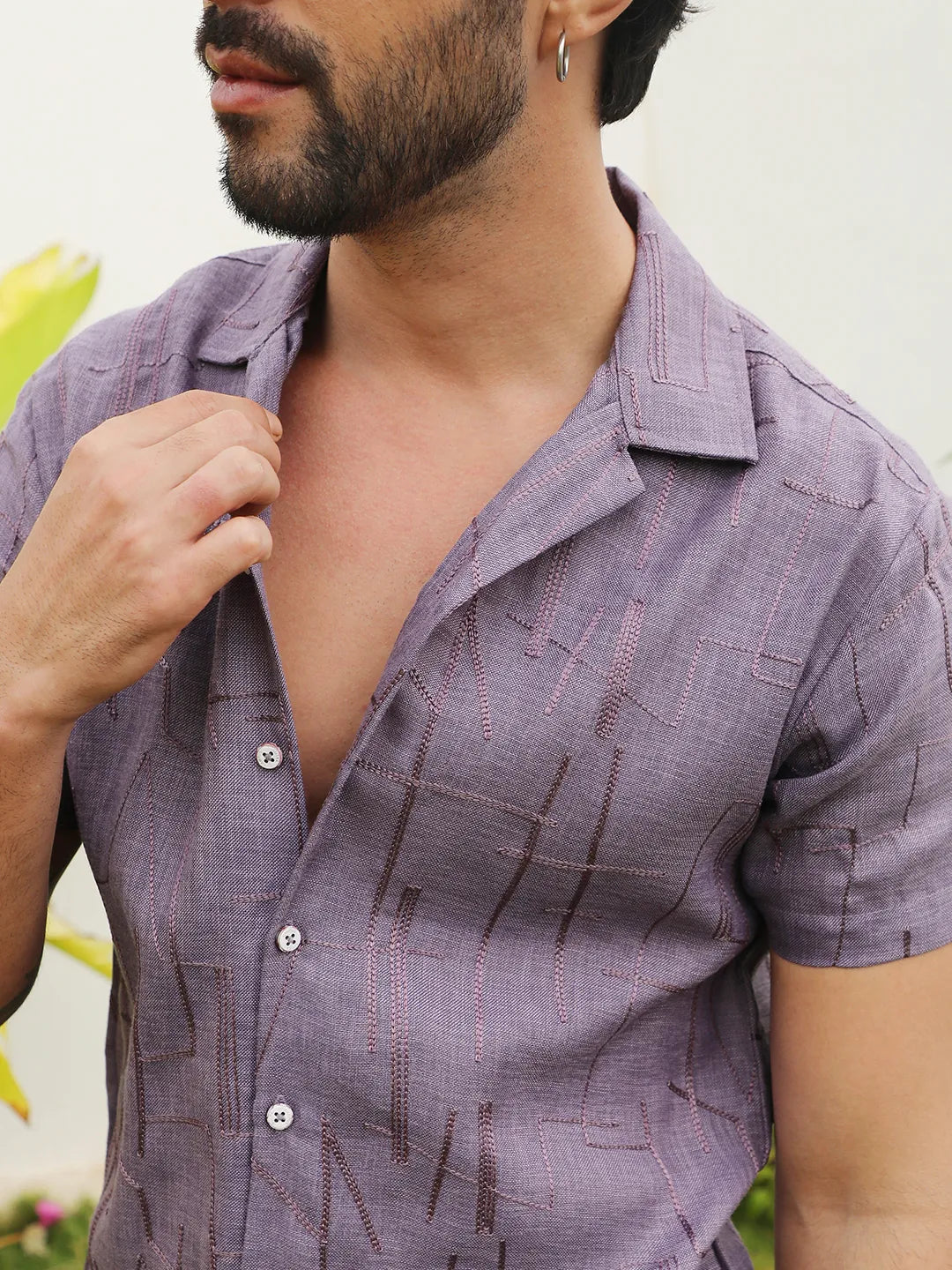 Embroidered Heathered Shirt