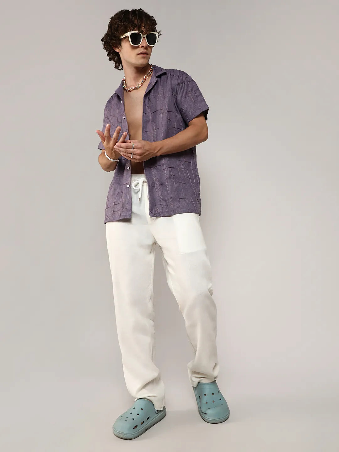 Embroidered Heathered Shirt