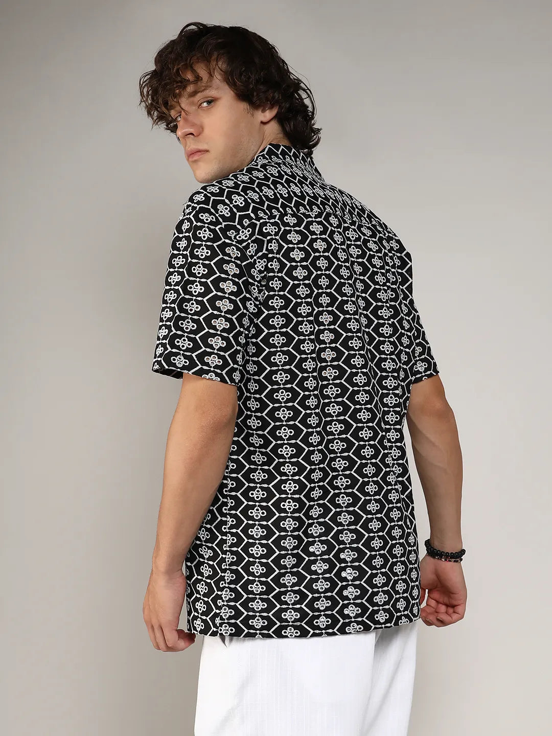 Embroidered Geometric Shirt