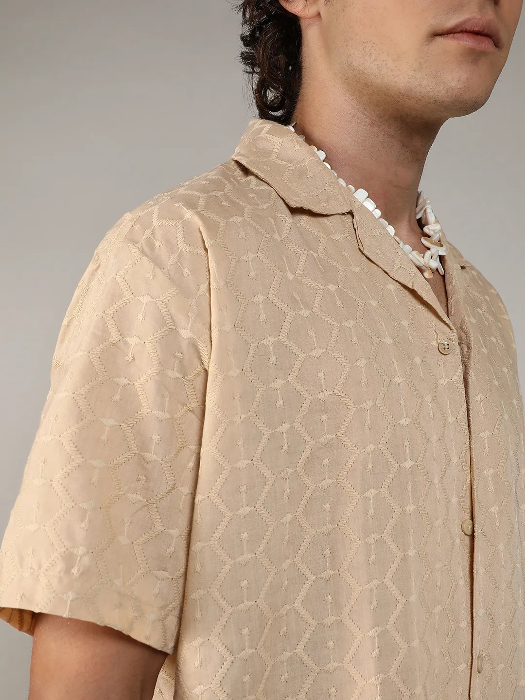 Embroidered Geometric Shirt