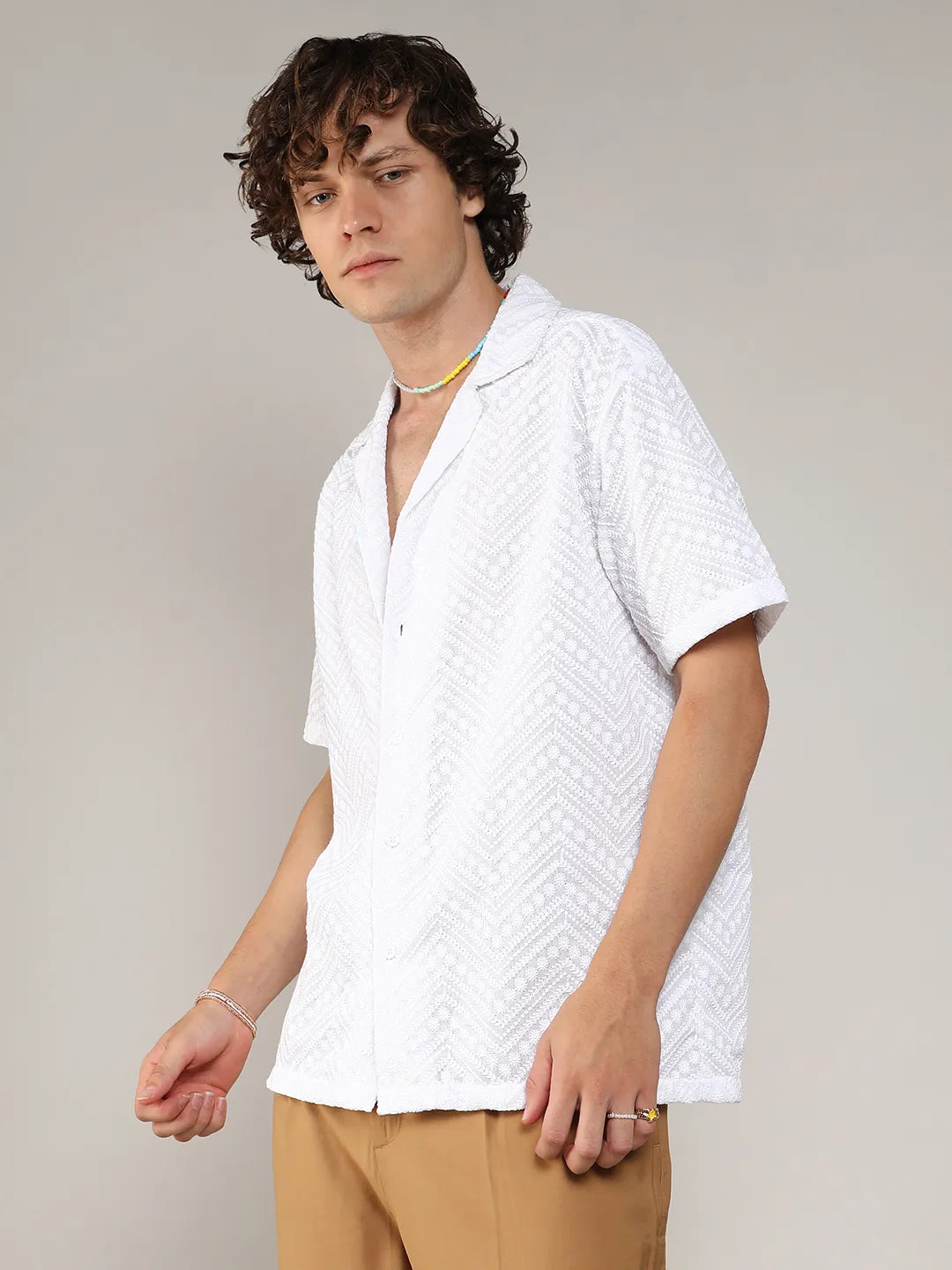 Embroidered Zig-Zag Shirt
