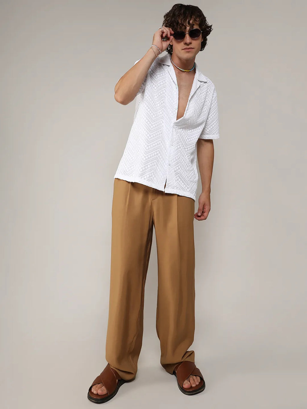 Embroidered Zig-Zag Shirt