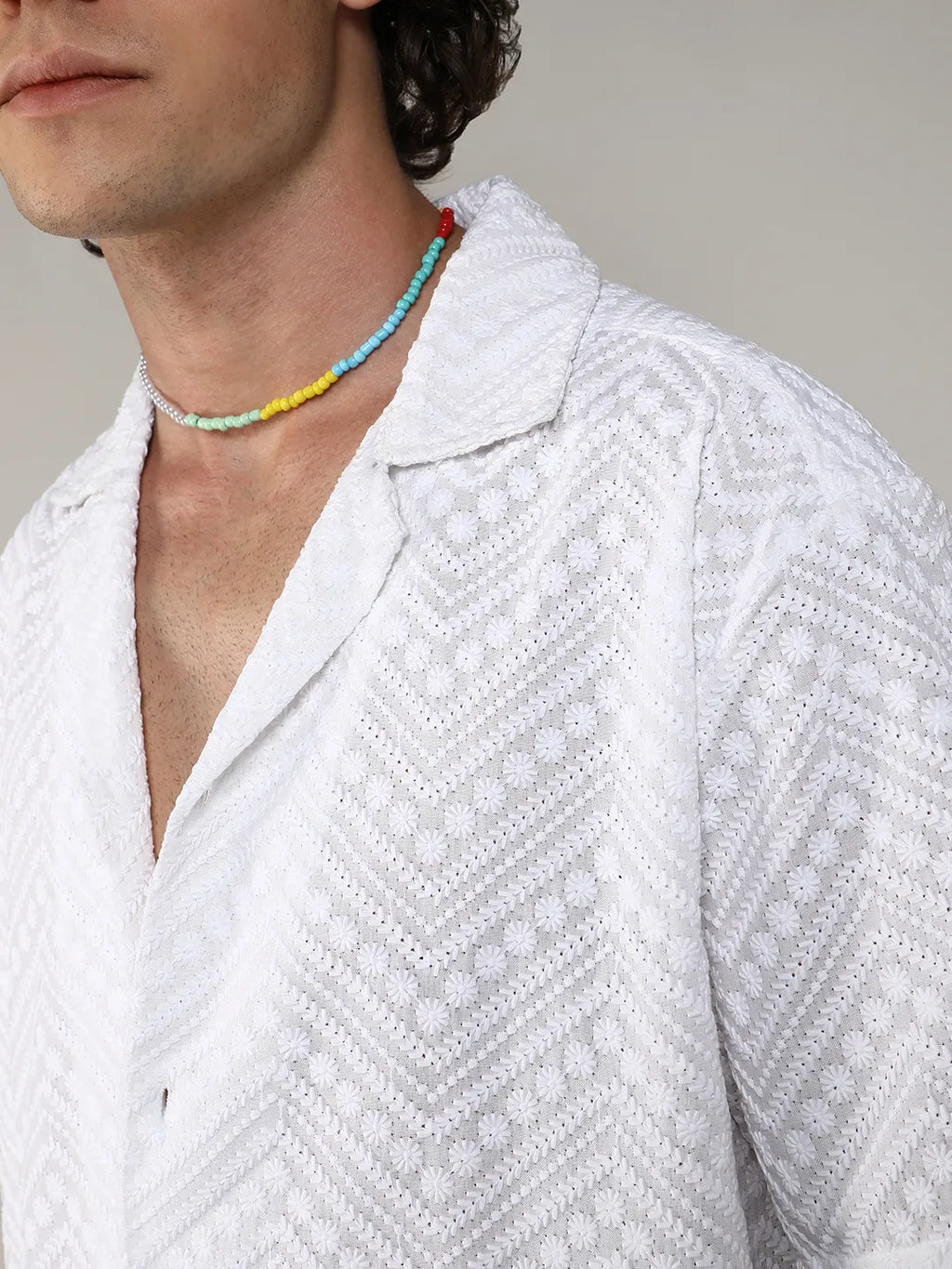 Embroidered Zig-Zag Shirt