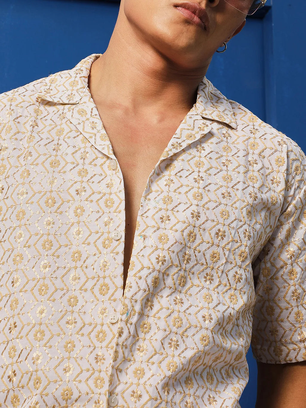 Embroidered Geometric Shirt