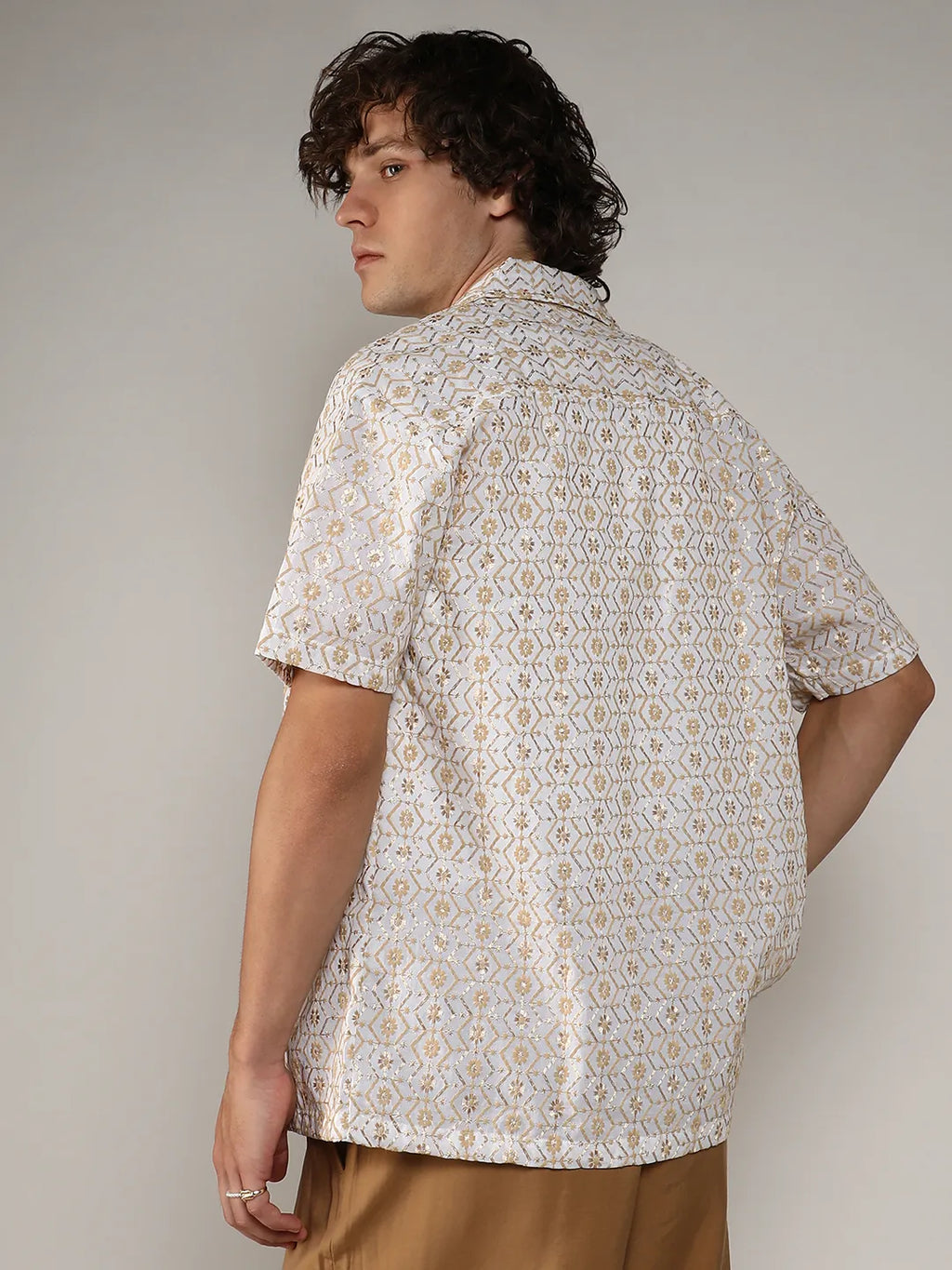 Embroidered Geometric Shirt