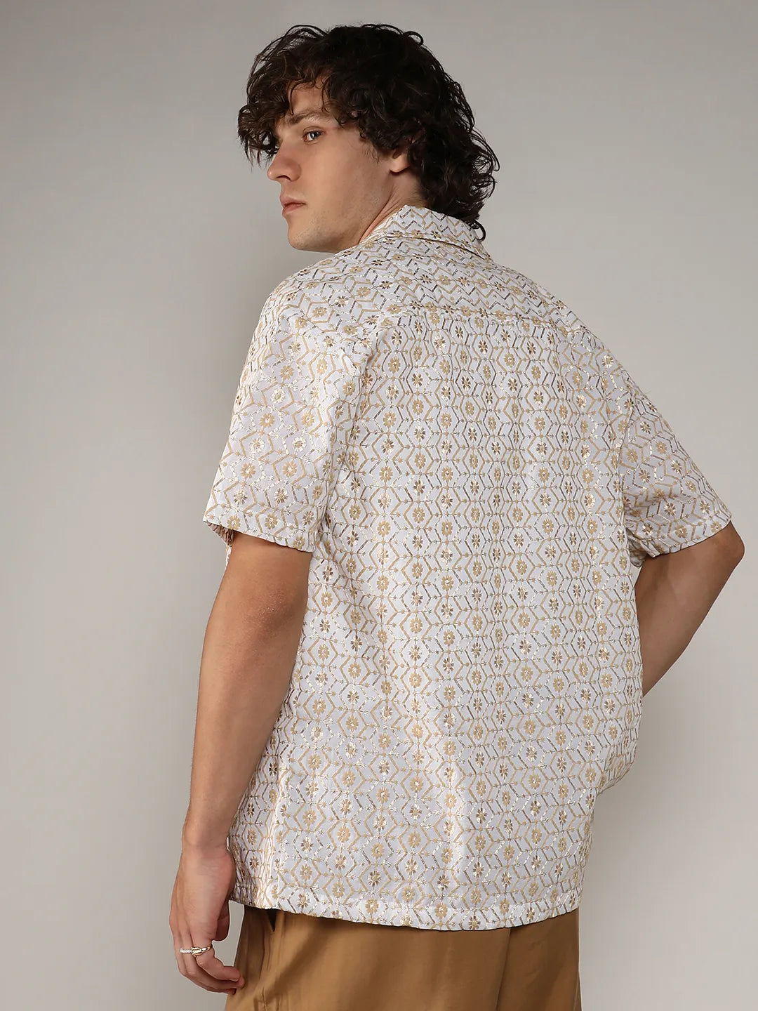 Embroidered Geometric Shirt