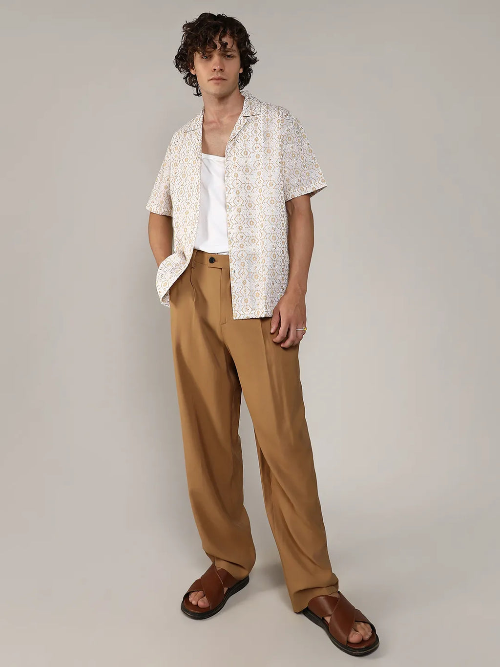 Embroidered Geometric Shirt