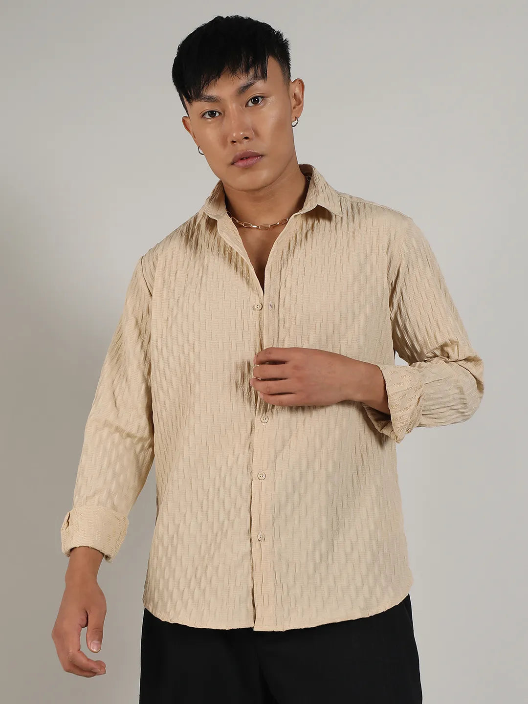 Crinkled-Weave Shirt