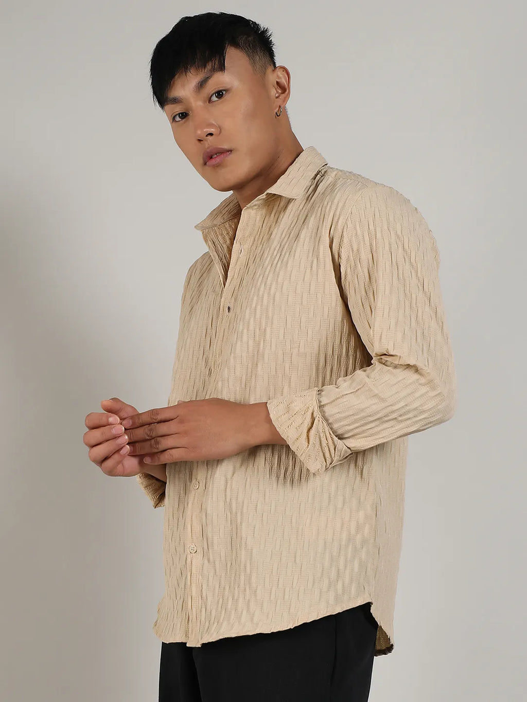 Crinkled-Weave Shirt