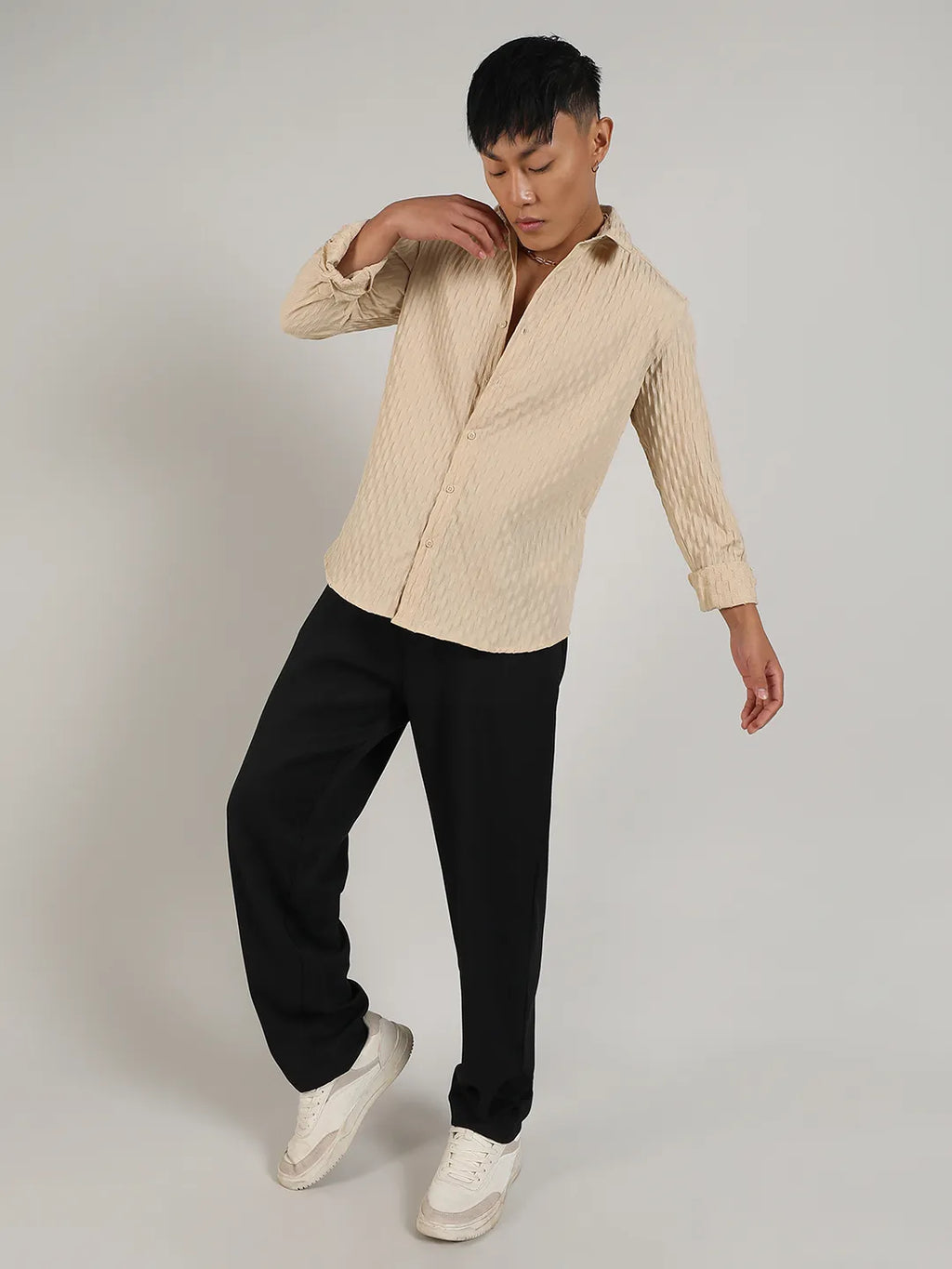 Crinkled-Weave Shirt