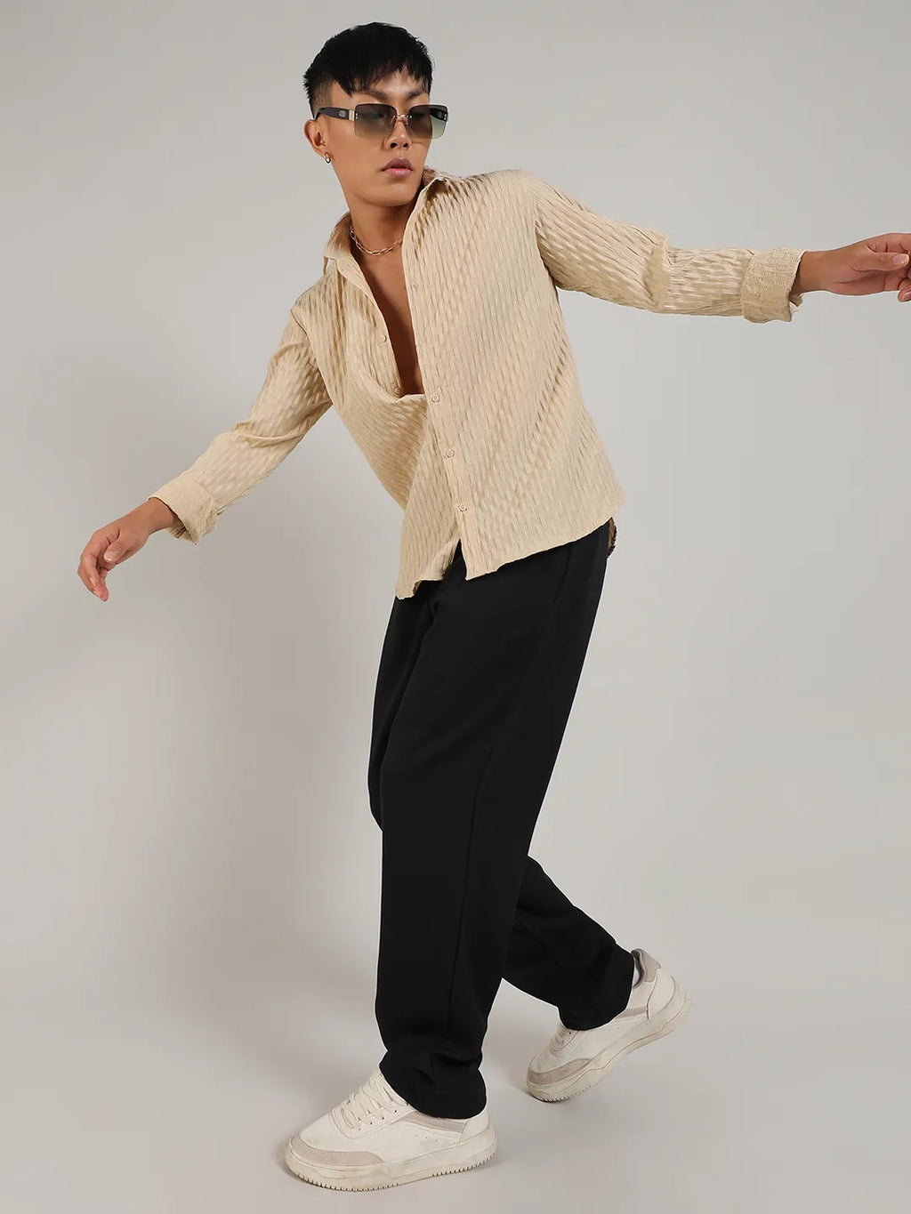 Crinkled-Weave Shirt