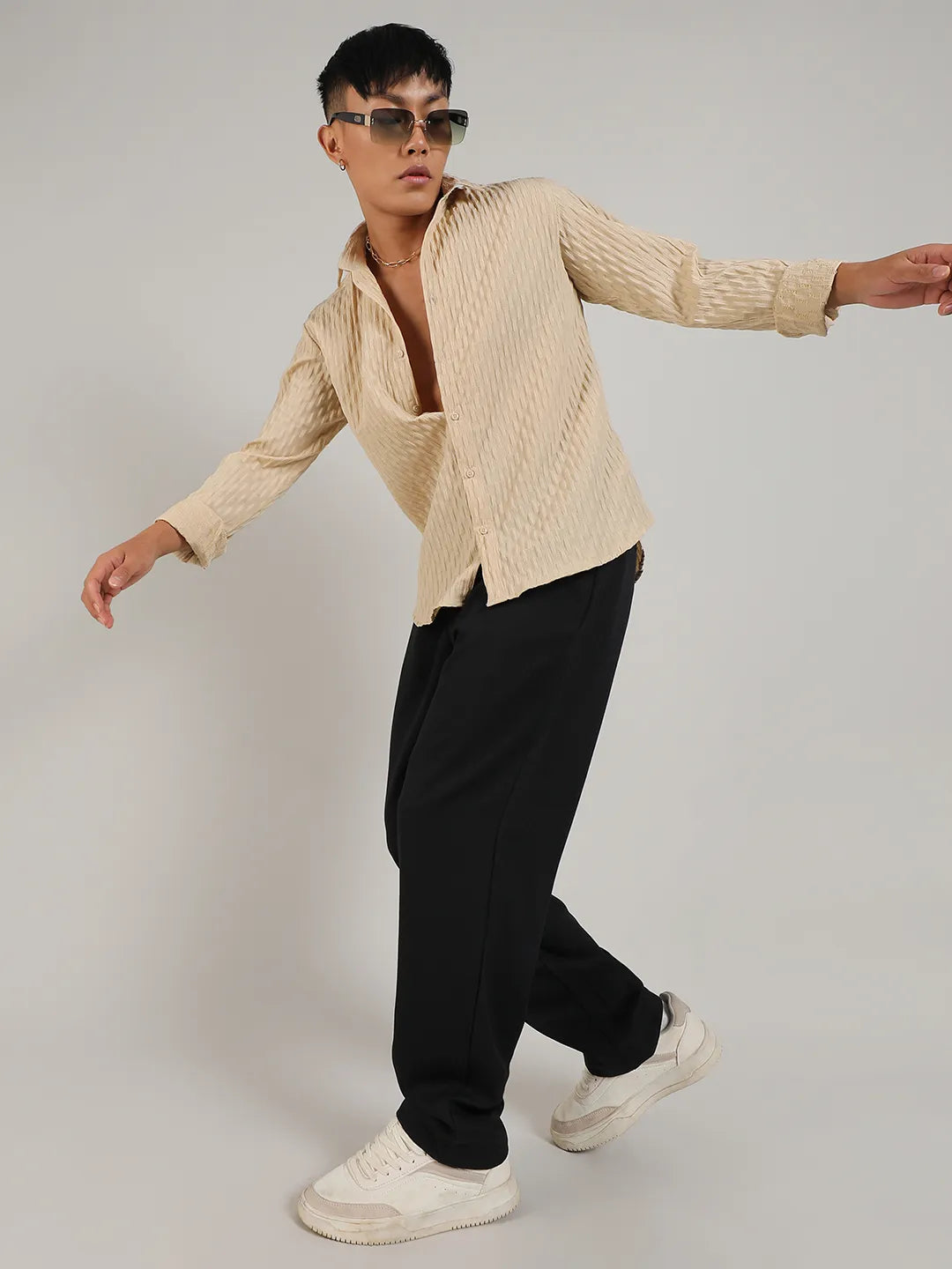 Crinkled-Weave Shirt