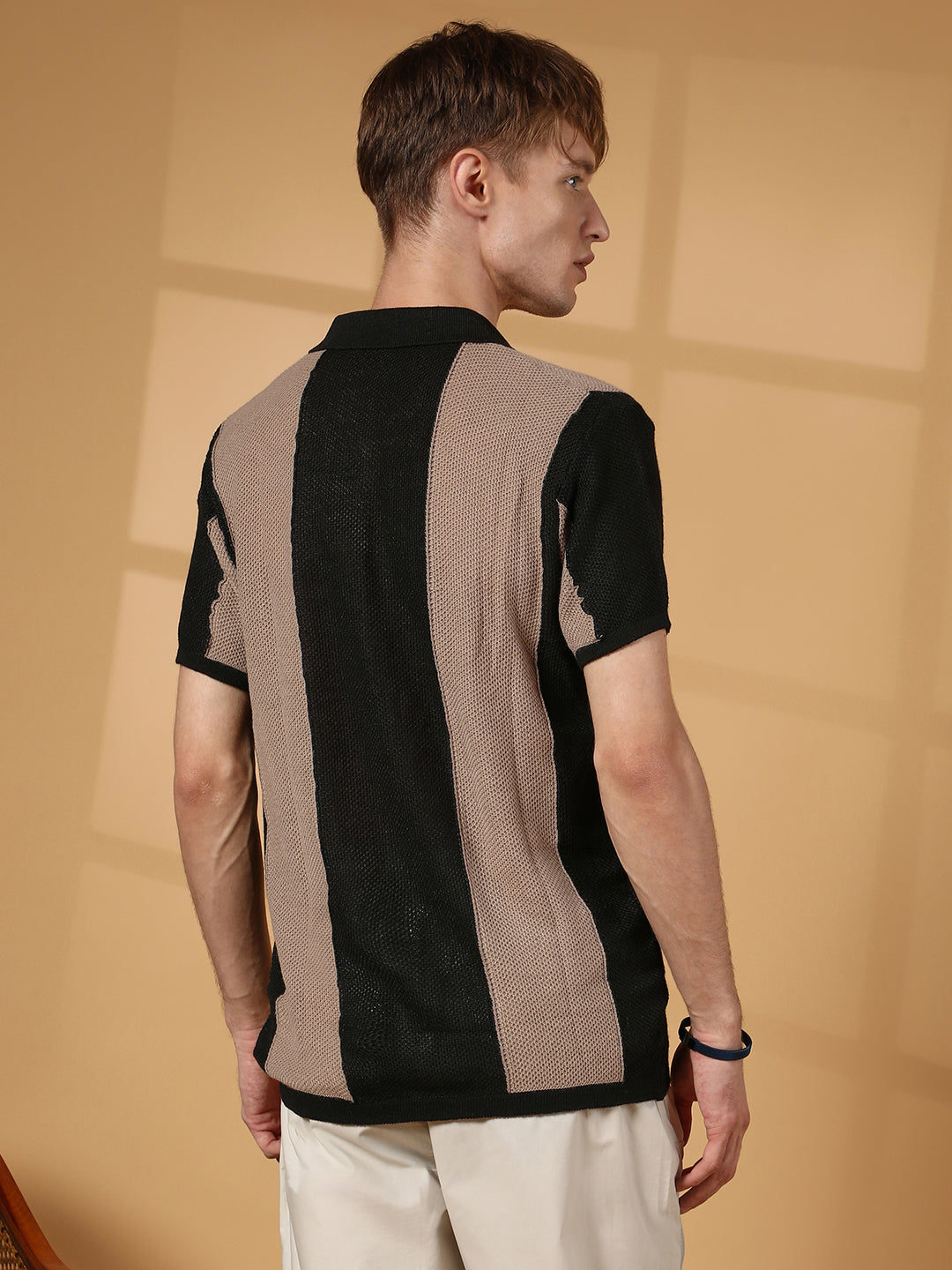 Panel-Knit Slim-Fit Shirt