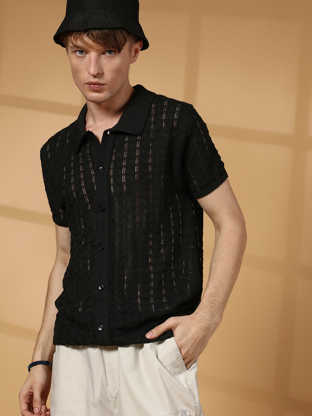 Spear-Knit Slim-Fit Shirt