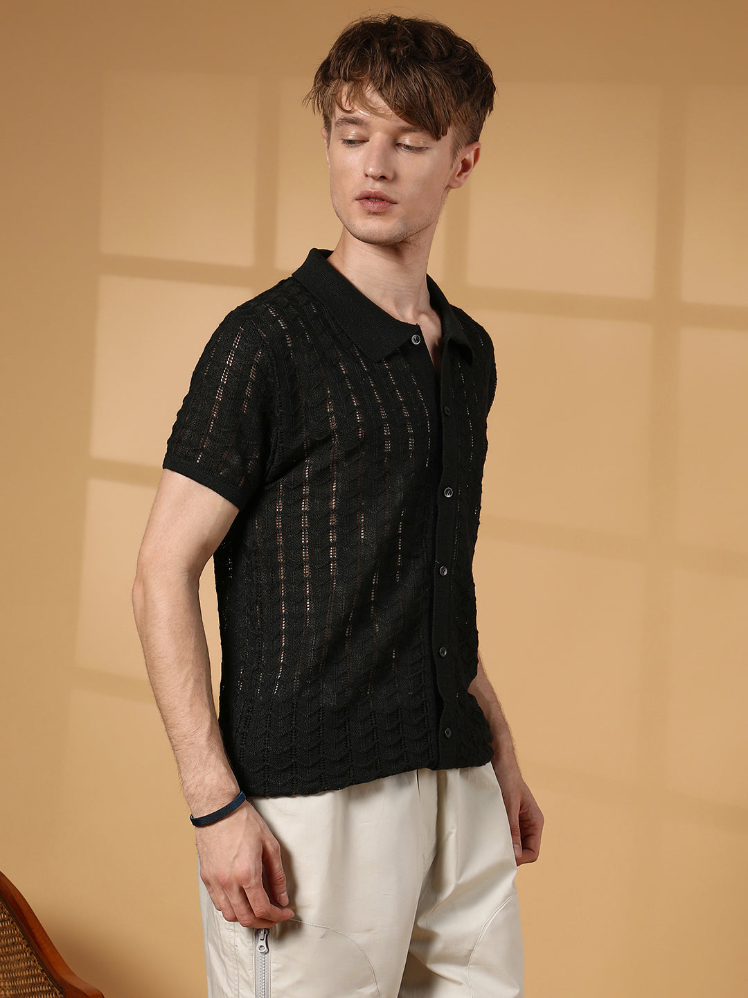 Spear-Knit Slim-Fit Shirt