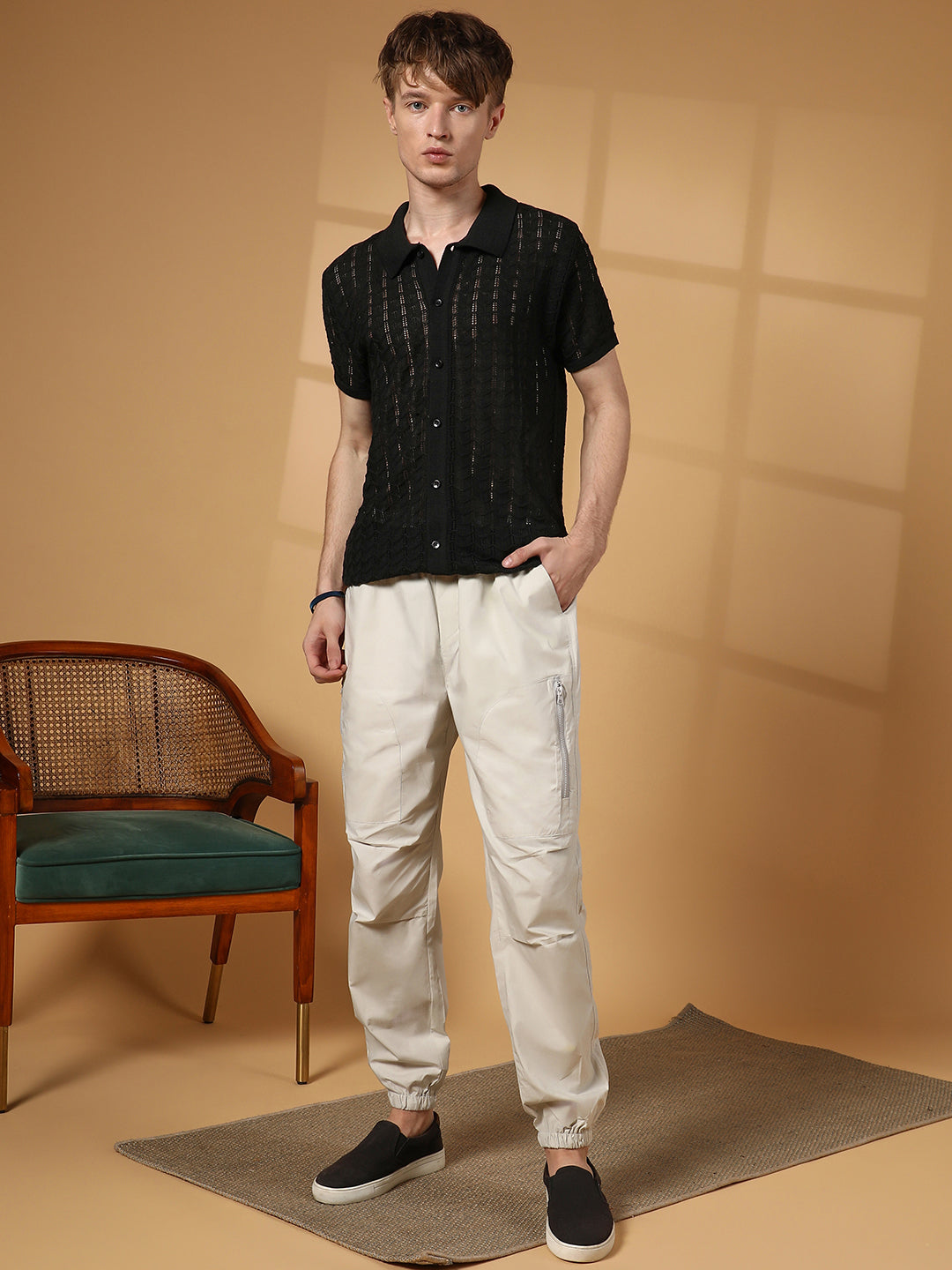 Spear-Knit Slim-Fit Shirt