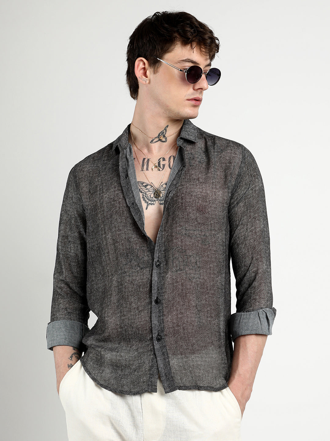 Gauzy Heathered Shirt