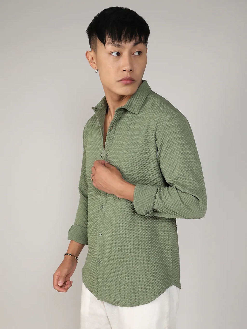 Textured Micro Buffalo Check Shirt