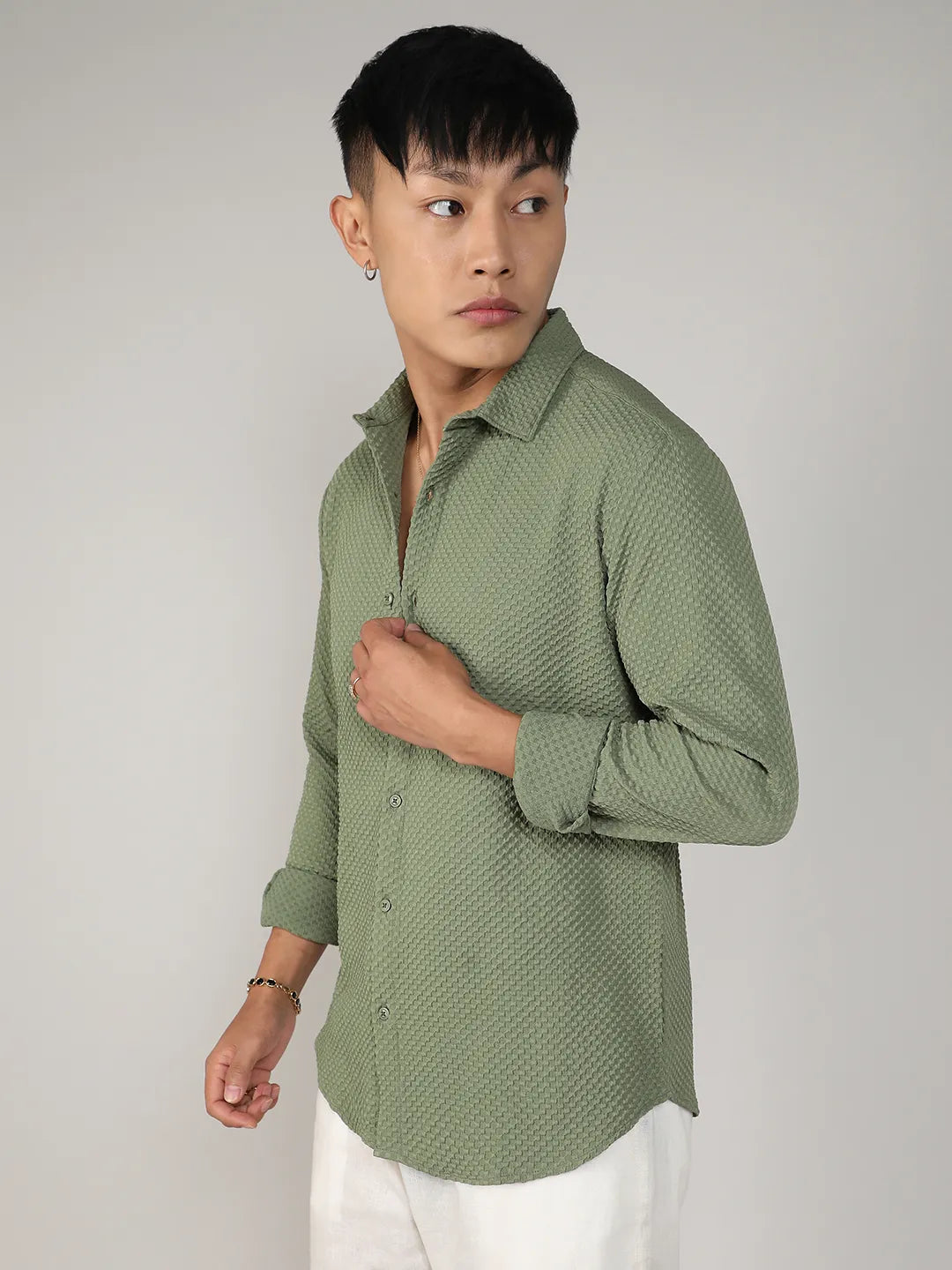 Textured Micro Buffalo Check Shirt