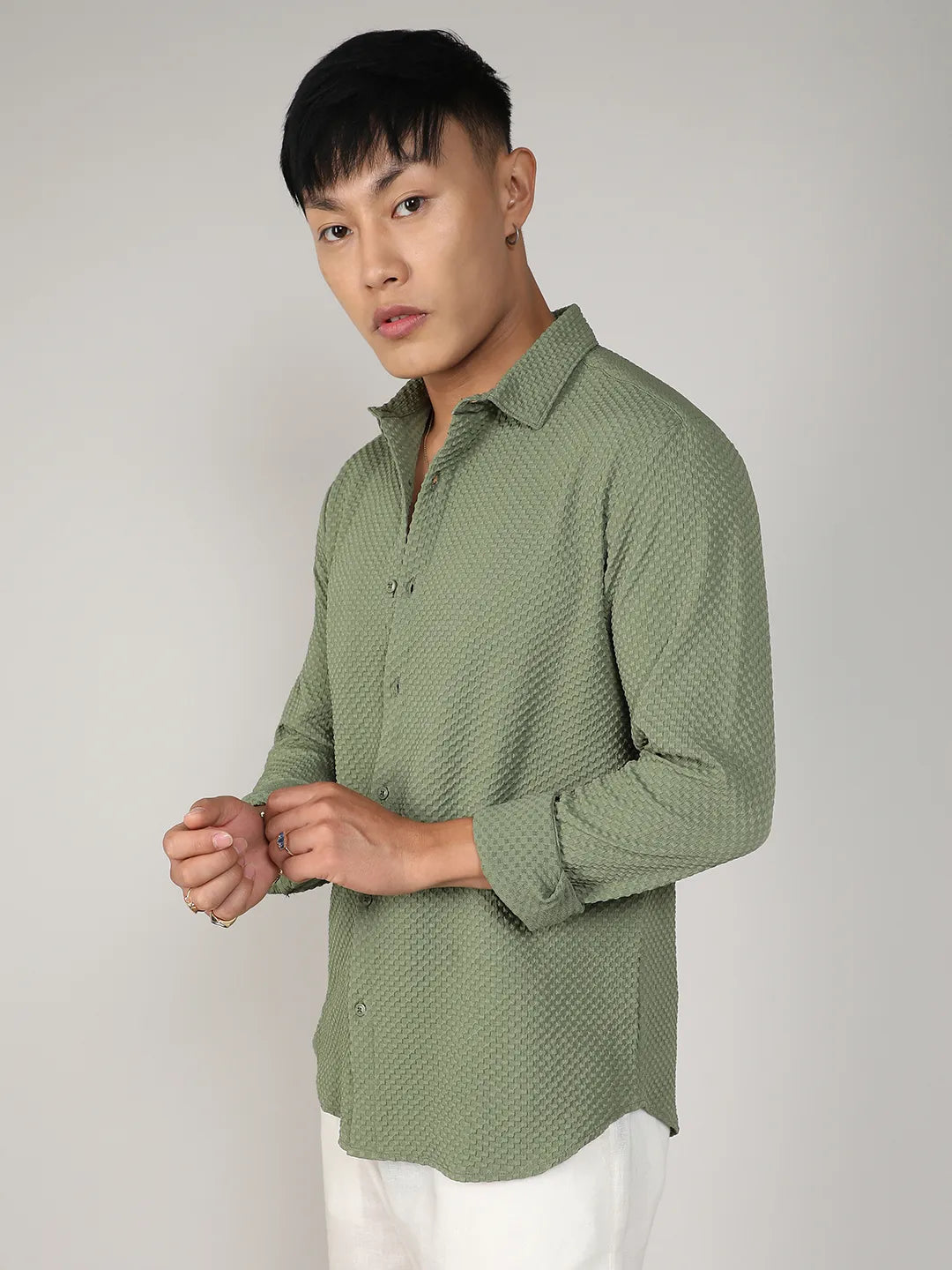 Textured Micro Buffalo Check Shirt