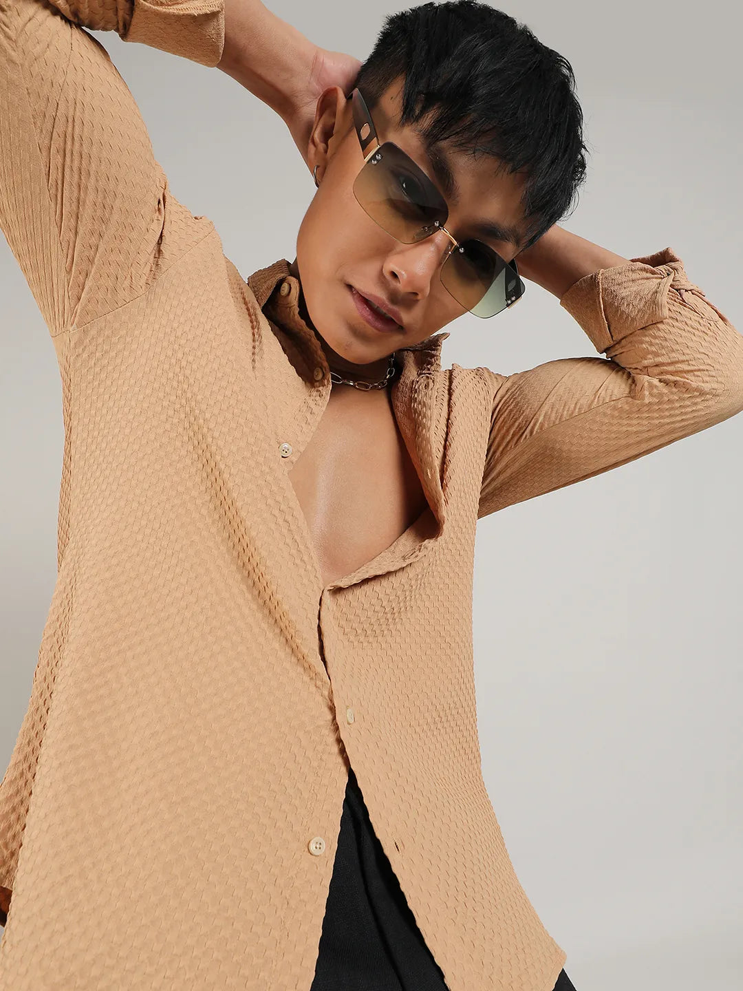 Textured Micro Buffalo Check Shirt